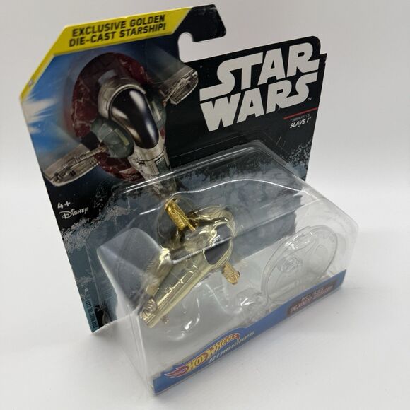 Hot Wheels STAR WARS Boba Fett's Golden SLAVE 1 Die-Cast Starship Hasbro 2015 - Picture 5 of 7